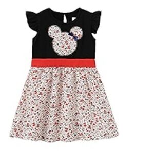 Mud Kingdom Floral Dress with Mouse Patch Girls Sz 4/5